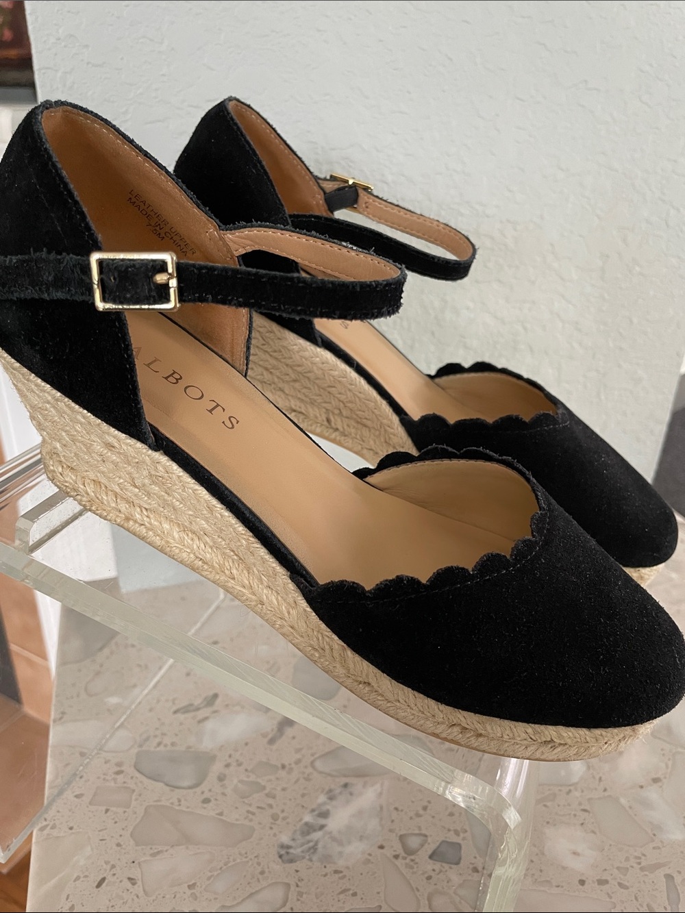 Black Espadrilles 7.5 Medium Talbots